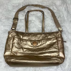 Coach Metallic Gold Large Tote/Diaper Bag